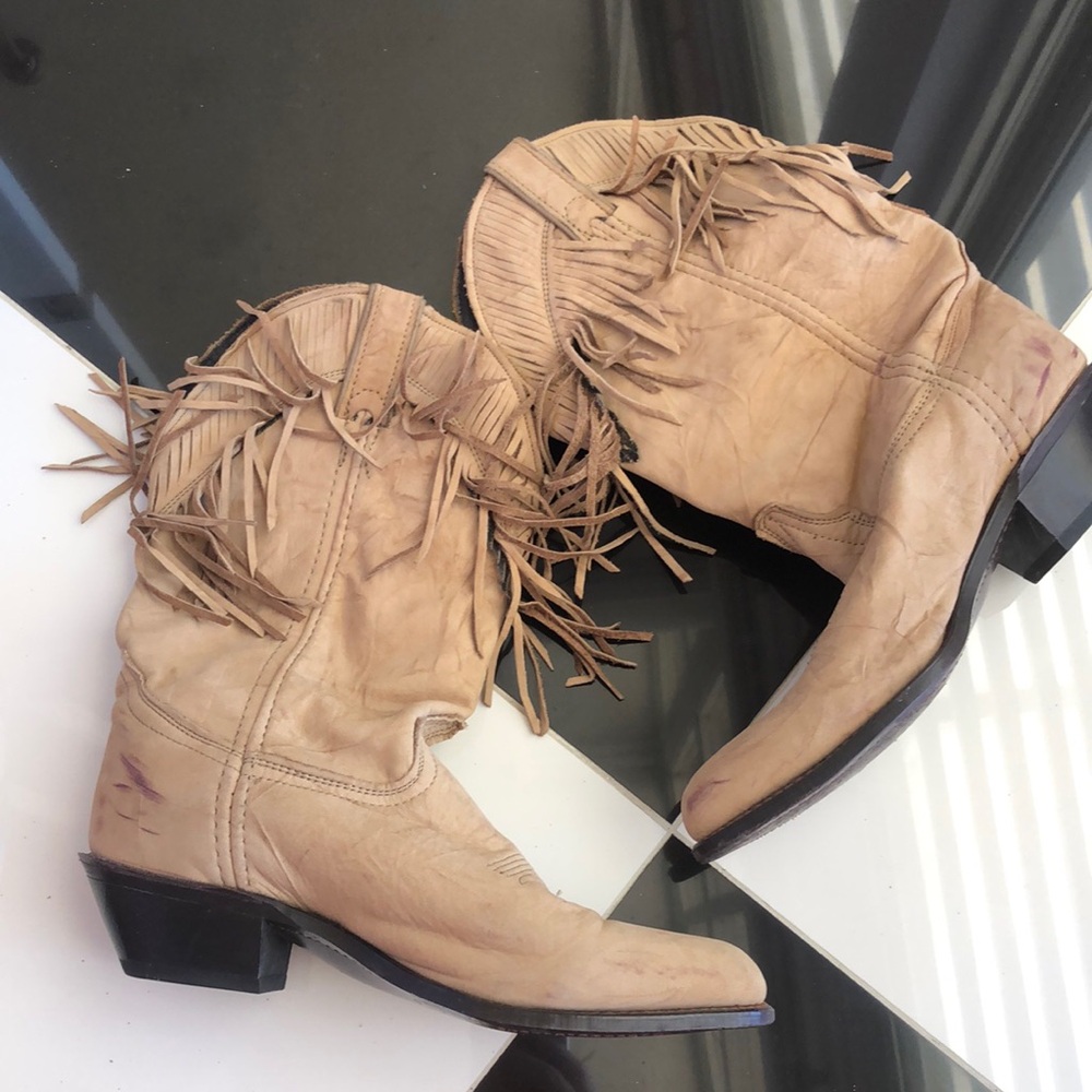 Western Style Fringe Brown Suede Boots